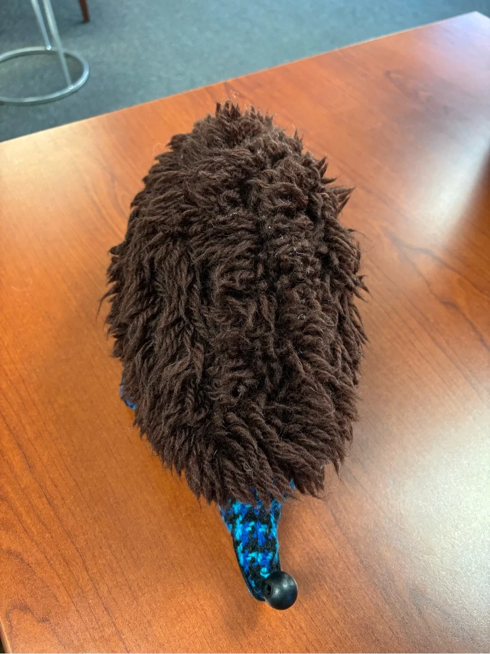 Plush Hedgehog Toy in Brown and Blue - Cozy Cuddly Friend